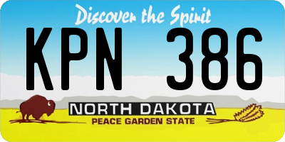 ND license plate KPN386