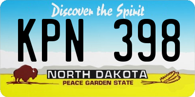 ND license plate KPN398