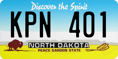 ND license plate KPN401