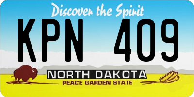 ND license plate KPN409
