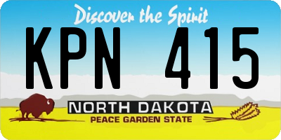 ND license plate KPN415