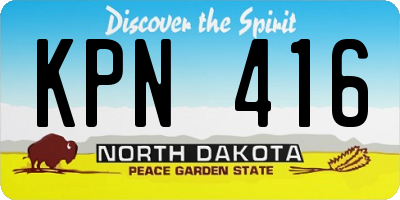 ND license plate KPN416