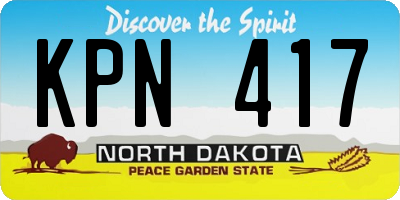ND license plate KPN417
