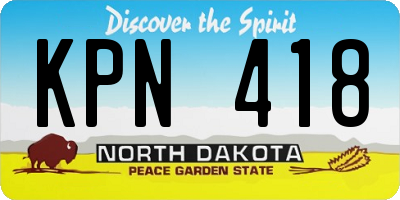 ND license plate KPN418
