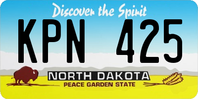 ND license plate KPN425