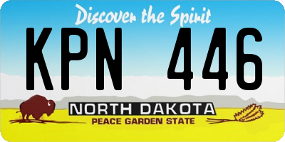 ND license plate KPN446