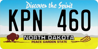 ND license plate KPN460