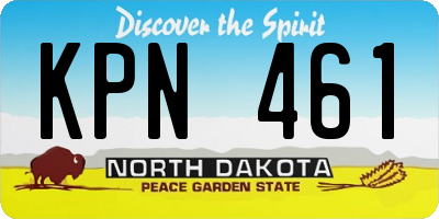ND license plate KPN461