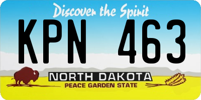 ND license plate KPN463
