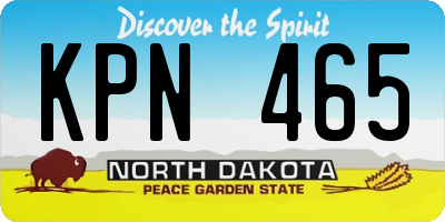ND license plate KPN465