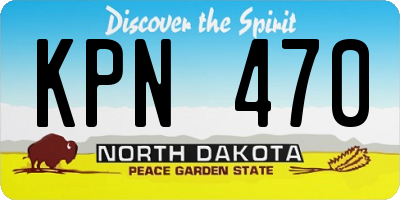ND license plate KPN470