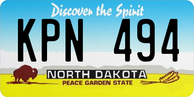 ND license plate KPN494