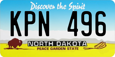 ND license plate KPN496