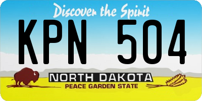 ND license plate KPN504