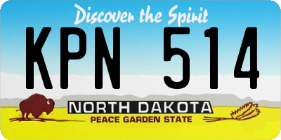 ND license plate KPN514