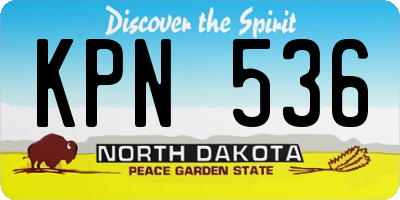 ND license plate KPN536