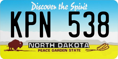 ND license plate KPN538