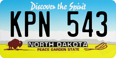 ND license plate KPN543