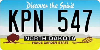 ND license plate KPN547