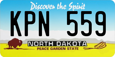 ND license plate KPN559