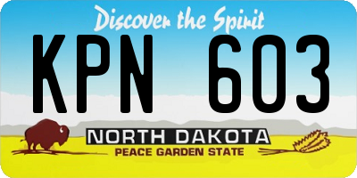 ND license plate KPN603