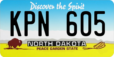 ND license plate KPN605