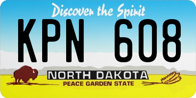 ND license plate KPN608