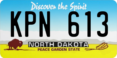 ND license plate KPN613