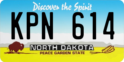 ND license plate KPN614