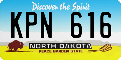 ND license plate KPN616