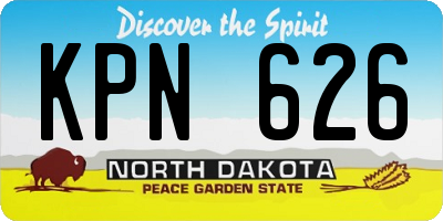 ND license plate KPN626