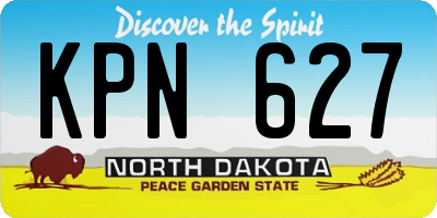 ND license plate KPN627