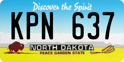 ND license plate KPN637