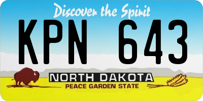 ND license plate KPN643