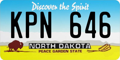 ND license plate KPN646