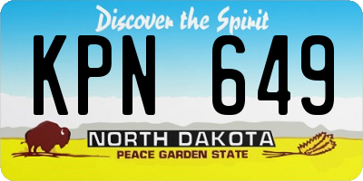 ND license plate KPN649
