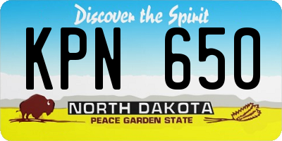 ND license plate KPN650