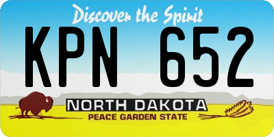 ND license plate KPN652