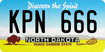 ND license plate KPN666