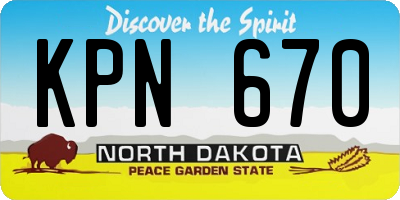 ND license plate KPN670