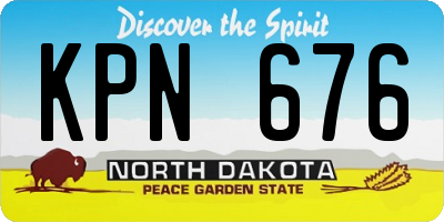 ND license plate KPN676