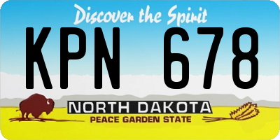 ND license plate KPN678