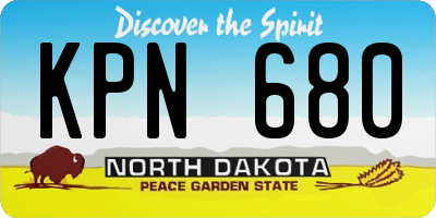 ND license plate KPN680
