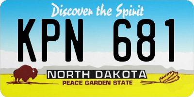 ND license plate KPN681