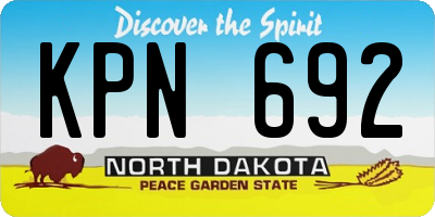 ND license plate KPN692