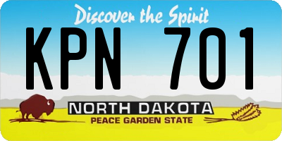 ND license plate KPN701