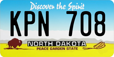 ND license plate KPN708