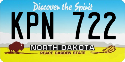 ND license plate KPN722