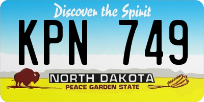 ND license plate KPN749