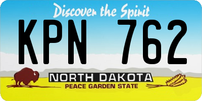 ND license plate KPN762